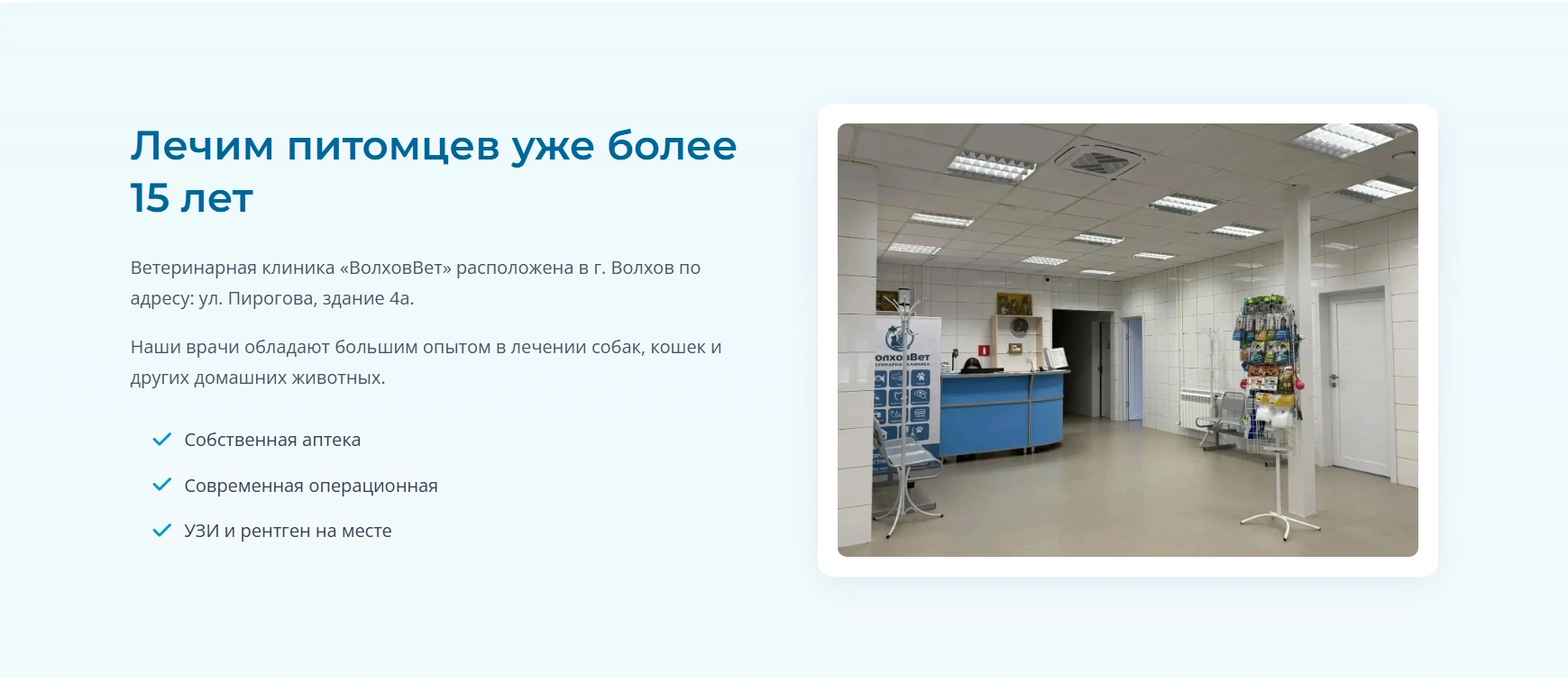 Вестибюль ветеринарной клиники ВолховВЕТ